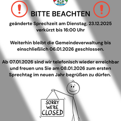 geänderte Sprechzeiten