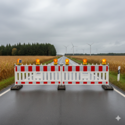Strassensperrung einer Bundesstrasse